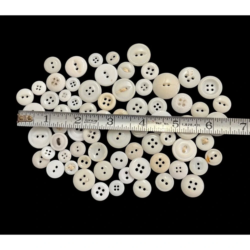 Vintage Antique White Milk Glass China Bone Sewing Buttons Lot Craft Supply